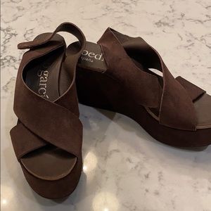 Brown Pedro Garcia suede platform sandals